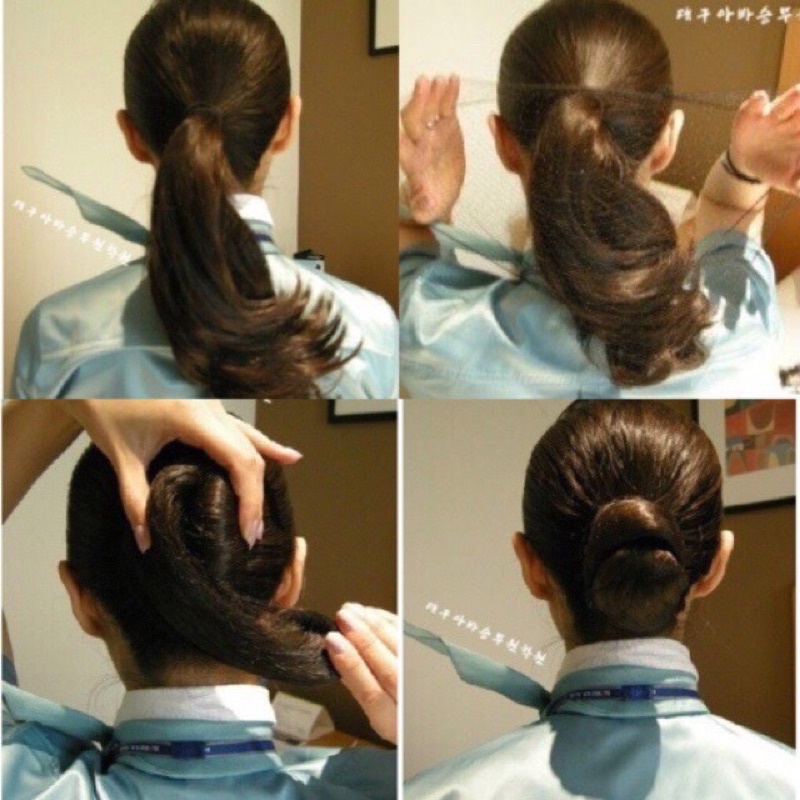 Lưới búi tóc tròn tiếp viên hàng không