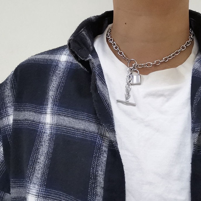 Dây Chuyền Mặt Hình Ổ Khóa Độc Đáo Cá Tính Phong Cách Hip-Hop