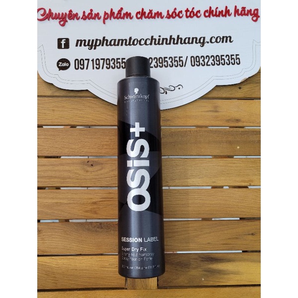 KEO XỊT GIỮ KIỂU TÓC CỨNG OSIS+ SESSION LABEL SUPER DRY FIX 500ML