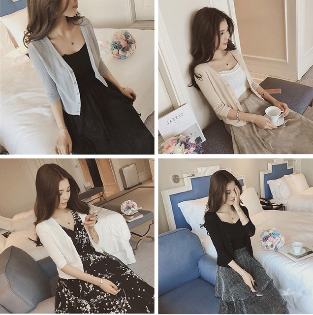 A2_Áo Khoác Len Mỏng Chất Mịn Mát | BigBuy360 - bigbuy360.vn