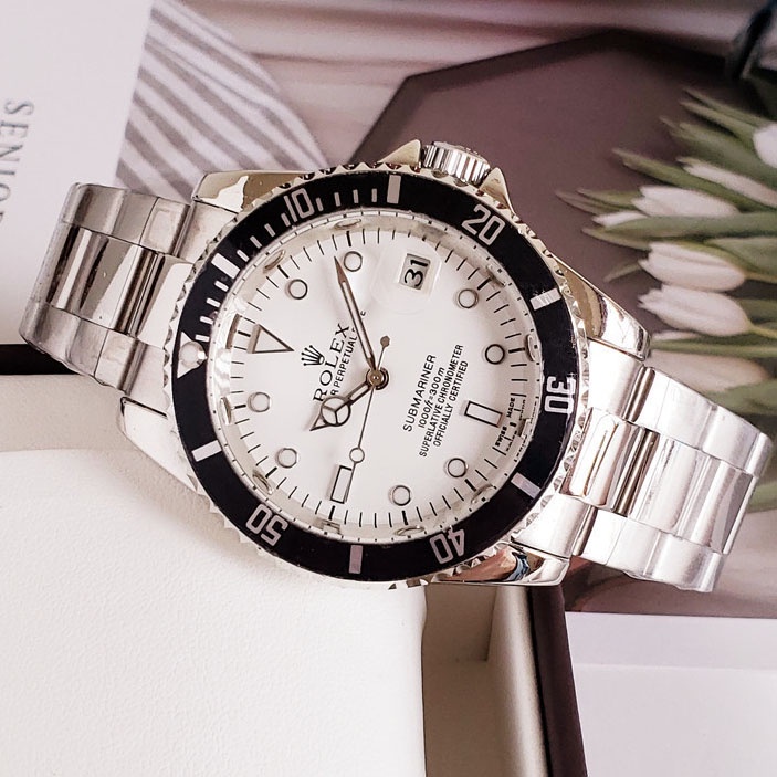 Đồng hồ thạch anh nam Rolex Lịch sang trọng Dây da kinh doanh Pin Quà tặng tốt nhất ROL
