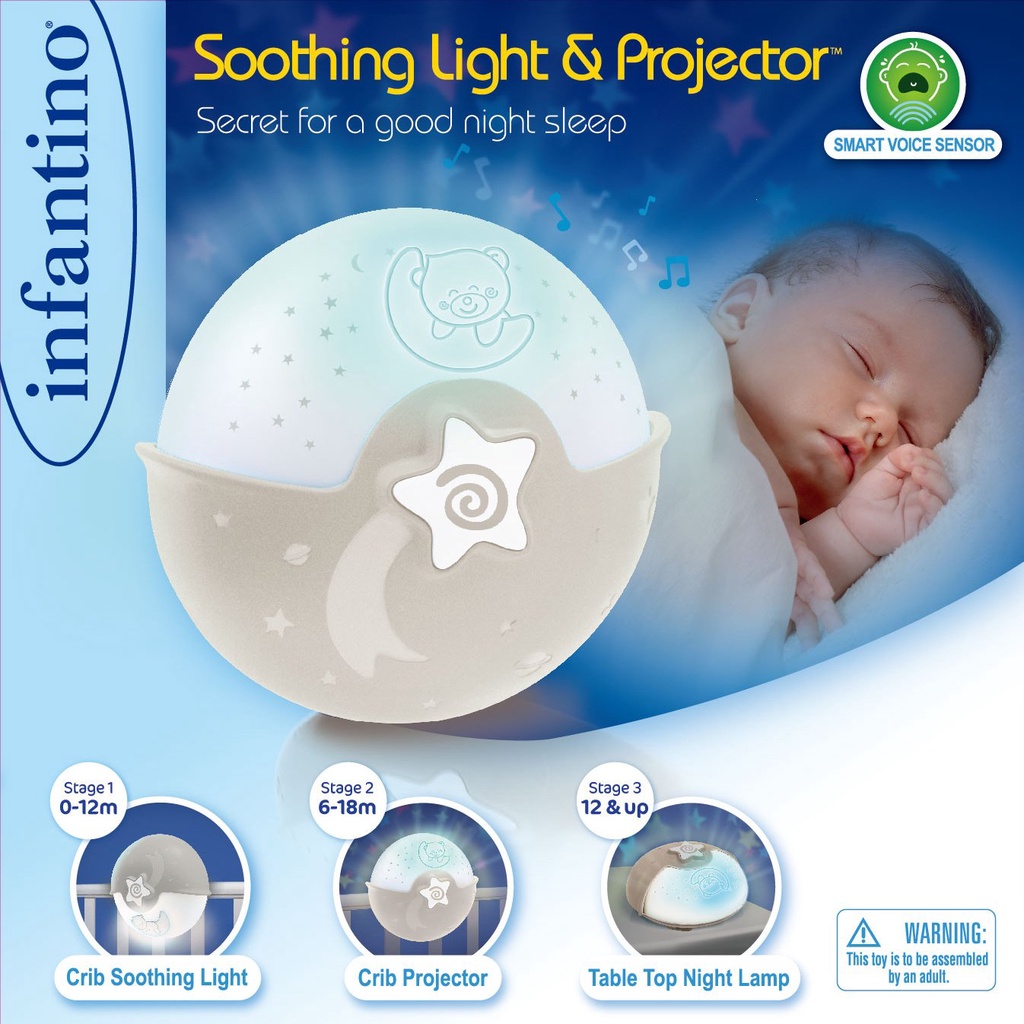 Đèn ngủ thông minh kiêm máy chiếu sao Infantino 3 in 1 SOOTHING LIGHT & PROJECTOR™