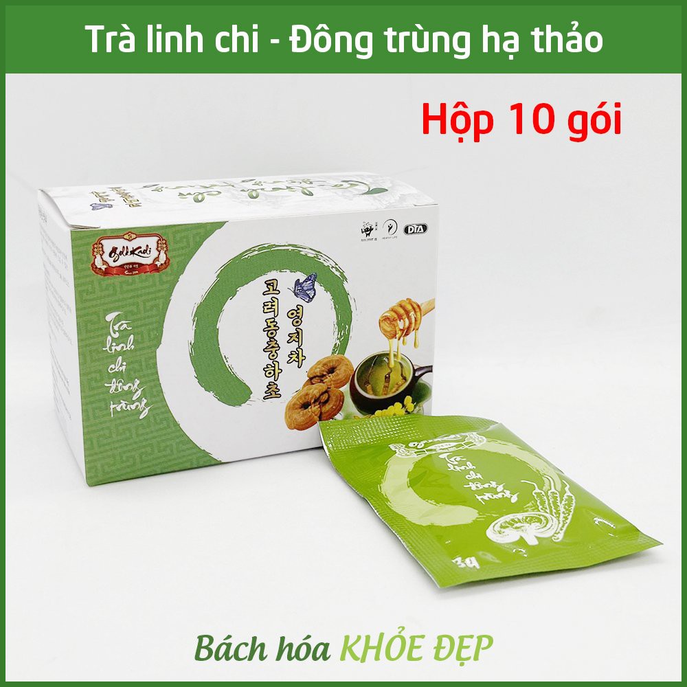 Trà Linh Chi Đông Trùng Hạ Thảo GoldKaoli 10 gói ( Bé ) - Tăng sức đề kháng, bồi bổ cơ thể