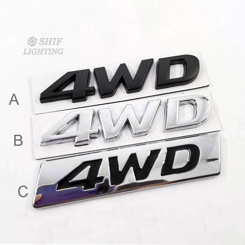 1 X Kim Loại 4WD Logo Ô Tô Tự Động Phía Sau Biểu Tượng Huy Hiệu Miếng Dán Decal Thay Thế Cho Xe Hyun