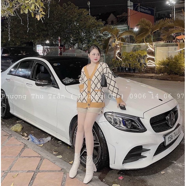 Áo cadigan kẻ ô vàng ms190 | BigBuy360 - bigbuy360.vn