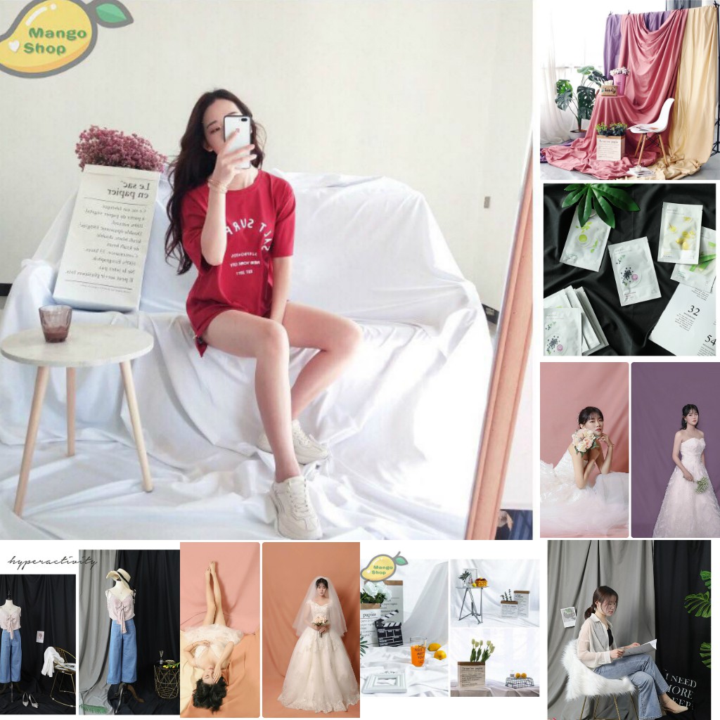 Vải trơn chụp ảnh mẫu Lookbook hoặc livetream khổ lớn ( Phông nền chụp ảnh màu trơn chuyên nghiệp )