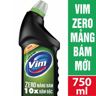 Nước tẩy bồn cầu Vim Zero mảng bám Xanh chai 750ml
