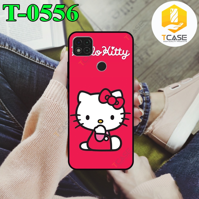 Ốp lưng nhám chống sốc in hình dành cho Xiaomi Redmi 9C in hình Hello Kitty