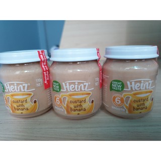 Combo 3 hũ Custard với chuối cho trẻ từ 6 tháng tuổi trở lên - Heinz custard with banana
