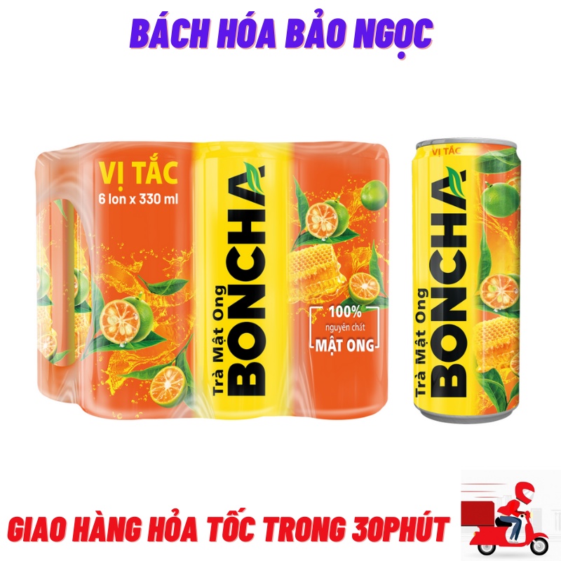 Trà Tắc Mật Ong Boncha Lốc 6 Lon