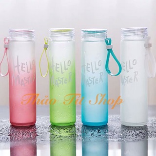 Bình Thuỷ Tinh Hello Master Có Dây Đeo