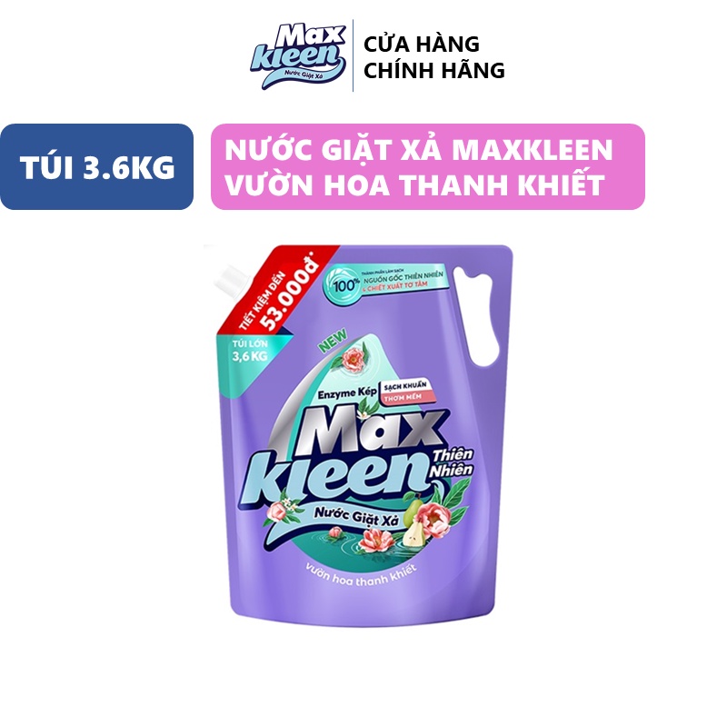 Túi Nước Giặt Xả Maxkleen Thiên Nhiên 3.6kg