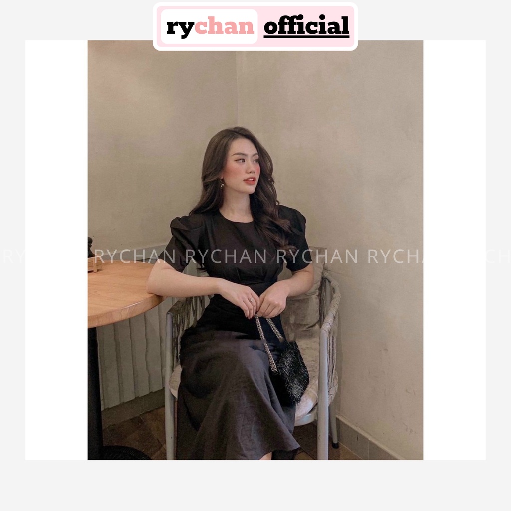 Đầm Xòe Midi Tay Phồng Chiết Eo Siêu Tôn Dáng [Ảnh Thật Cuối] - DX9692