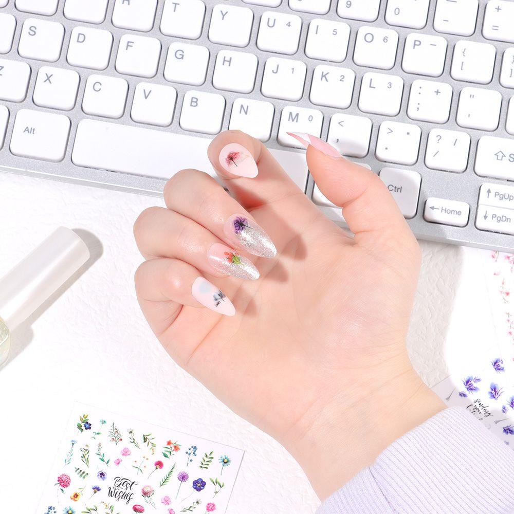 Hình Dán Trang Trí Móng Tay Chống Nước Họa Tiết Lá Cây Đẹp Mắt