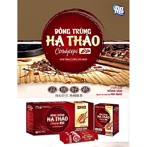 Nước uống đông trùng hạ thảo hồng sâm Cordyceps AP tăng cường sức khỏe hậu covid, giảm mệt mỏi, suy nhược cơthể
