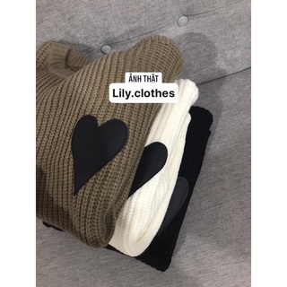 Áo len tim/ Áo len đôi dáng rộng oversize