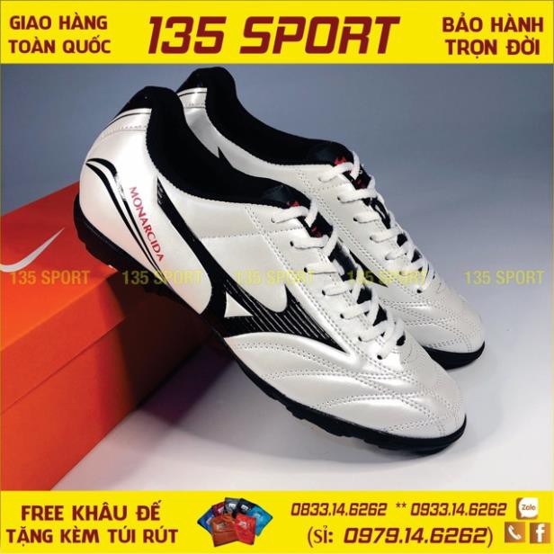 6/6 NEW<<< Giày Bóng Đá Mizuno Monarcida Neo Trắng Kẻ Đen TF bán chạy [TOP CHAY ] .