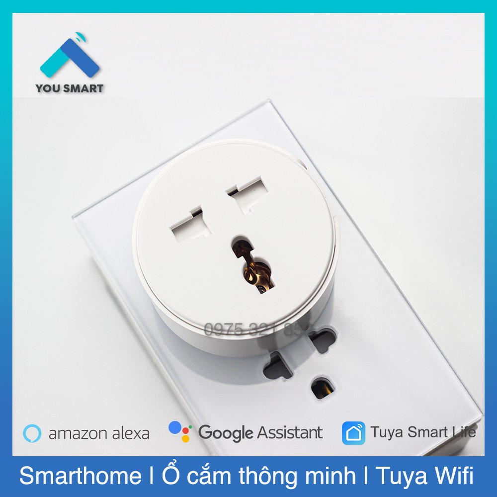 [Đo Điện Năng] Ổ cắm Wifi Tuya 4 Cổng độc lập 4 USB điều khiển bằng điện thoại và giọng nói