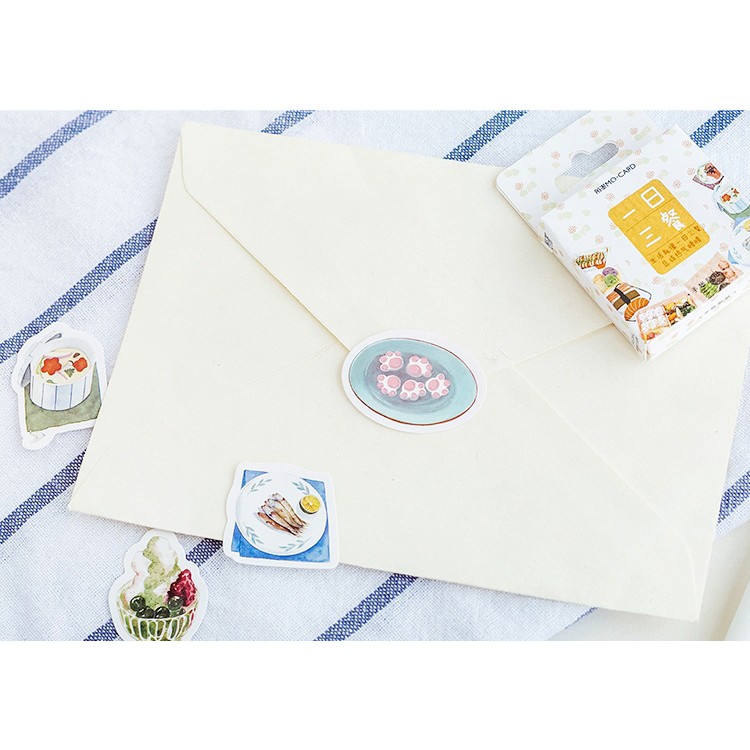 Hộp 46 miếng sticker mẫu món ăn nhật bản