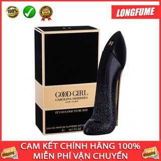 [SALES FREESHIP] Nước hoa nữ Good Girl Supreme EDP 80ml Carolina Herrera Guốc Đen Nhũ Vàng Mẫu Mới Nhất 2020 - Longfume