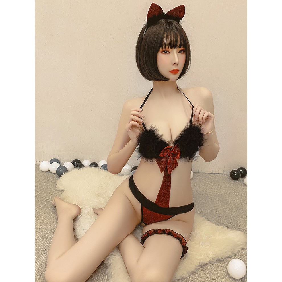 Cosplay miêu nữ sexy, đồ ngủ liền thân hóa trang cô nàng mèo đáng yêu gợi cảm TK3093