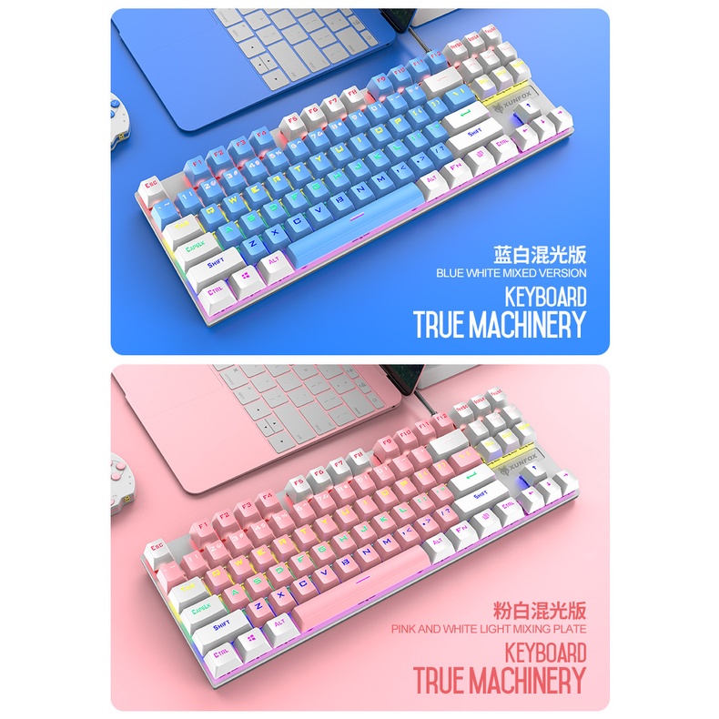 Bàn Phím Cơ Máy Tính Gaming XSMART K80 Blue Switch LED RGB 20 Chế Độ Cực Đẹp Phiên Bản Mới Nhất 2022 Dùng Cho Laptop, PC