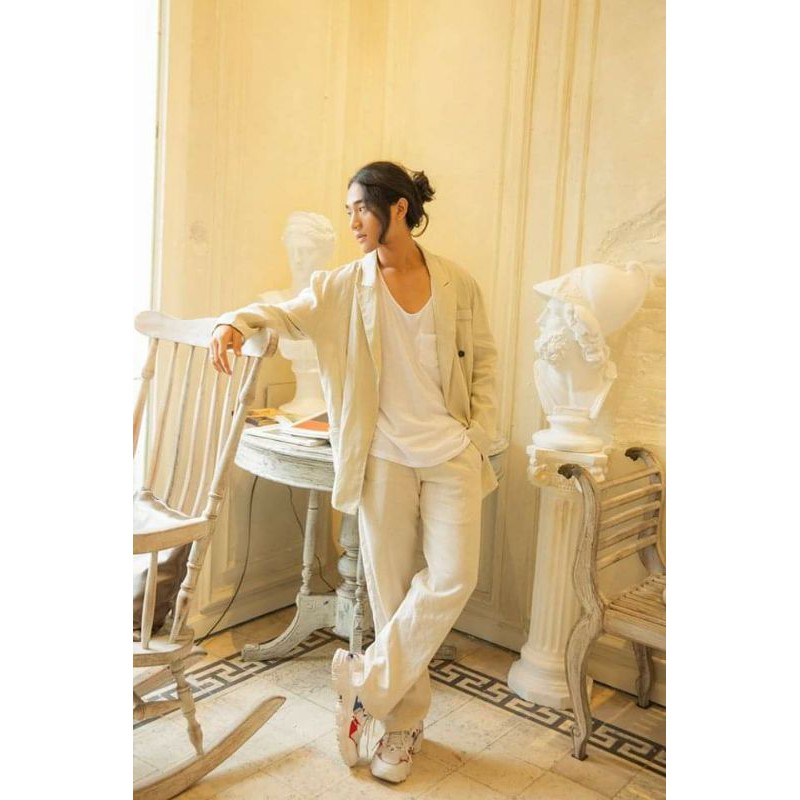 ÁO KHOÁC BLAZER LINEN BEIGE KEM