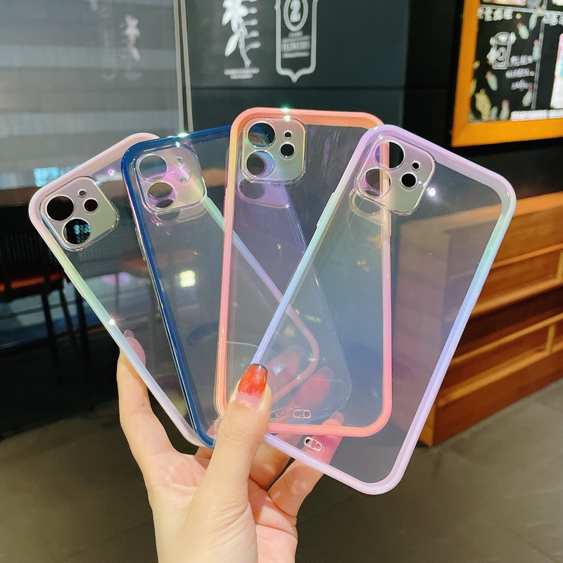 Ốp Điện Thoại TPU Mềm Trong Suốt Chống Sốc Màu Sắc Cầu Vồng Cho iPhone 14 13 12 11 Pro MAX X XR XS MAX 8 7 Plus