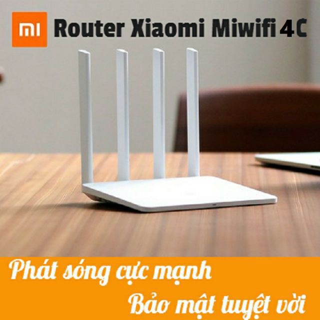 🔆 Bộ Phát Router Wifi Xiaomi 4C băng thông 300Mbps 4 ăng ten ( có kèm theo HD Cài Đặt )