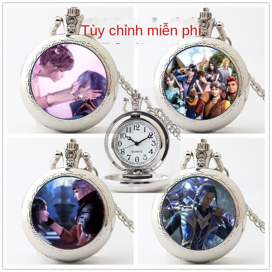 ☁﹊Anime Douluo Lục địa Tang San Xiaowu đồng hồ bỏ túi đồng hồ đeo tay cổ điển trai và gái sinh viên trẻ em và thanh thiế