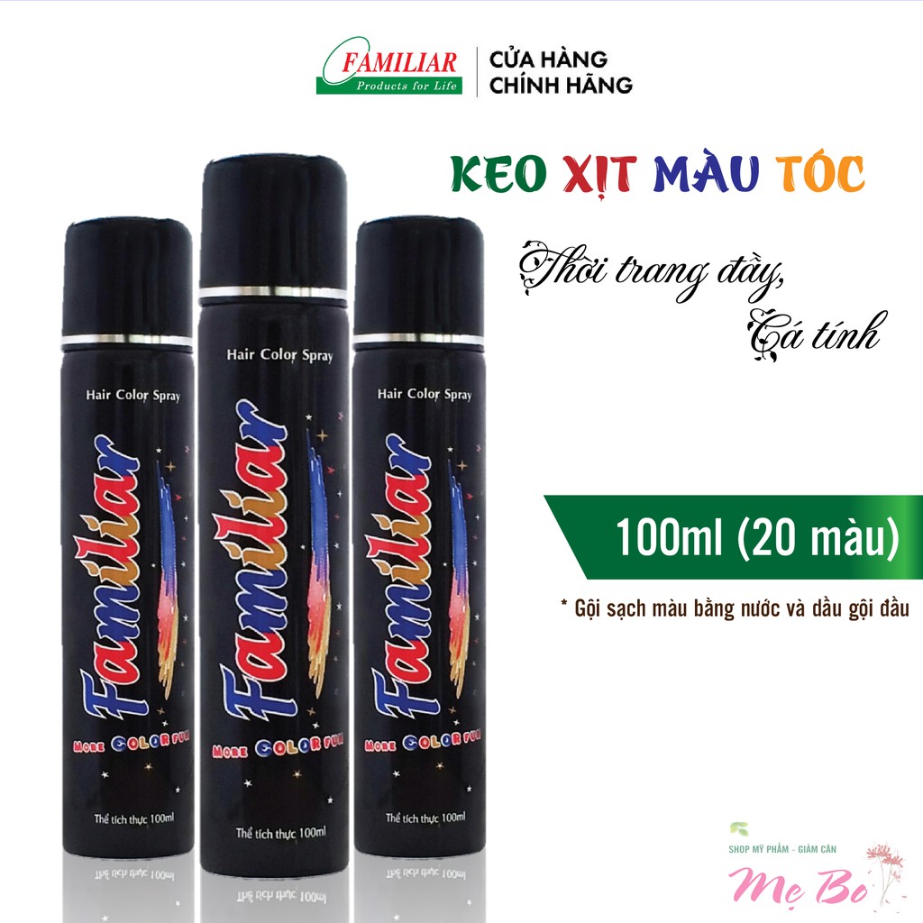 Keo xịt tóc màu tạm thời Familiar 100ml