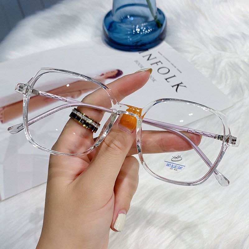 Phiên bản Hàn Quốc của kính chống bức xạ dành cho phụ nữ hình dạng không đều kính chống ánh sáng xanh Kính máy tính 0 °