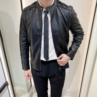  Áo Khoác Da Lót Lông Cổ Tàu Banana Homme 