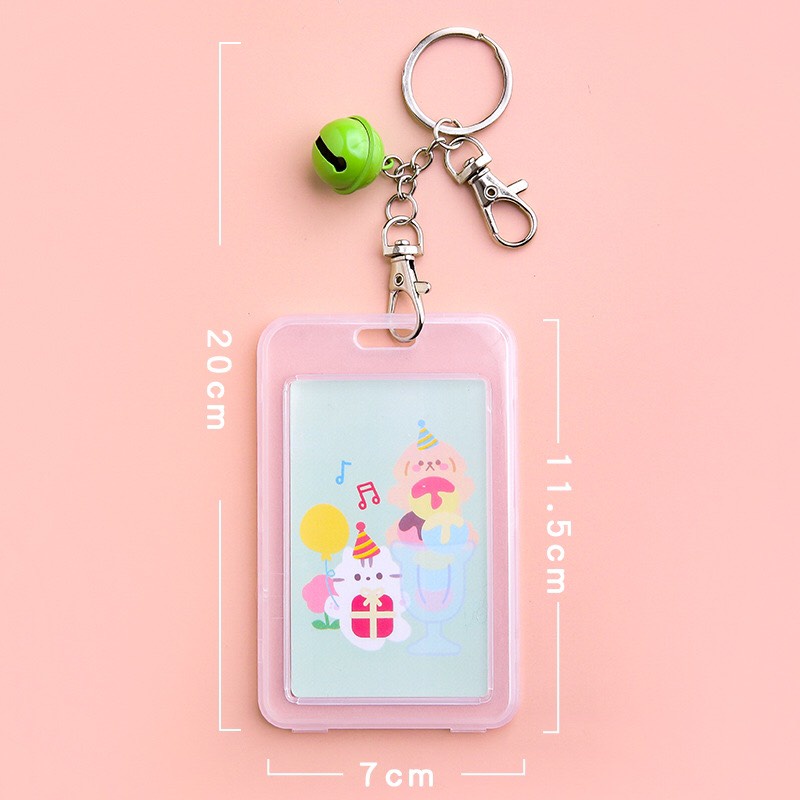 YMK1 Móc chìa khóa charm YME đựng ảnh cute thẻ xe bus