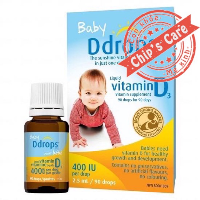 Baby Ddrops vitamin D cho bé từ sơ sinh