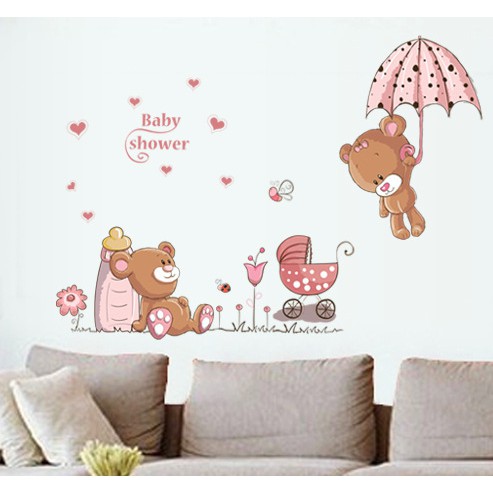 🌿🌿 Decal dán tường, tranh dán tường động vật đáng yêu cho bé, tranh trang trí decor phòng nhiều mẫu lựa chọn - Mẫu 4