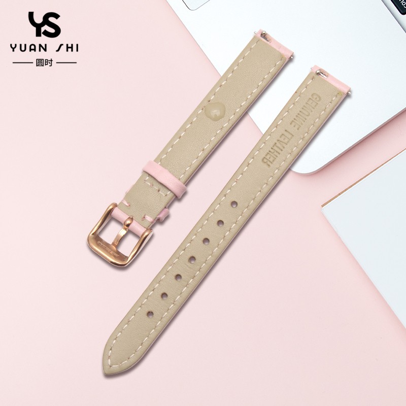 Dây Đeo Bằng Da Bò Màu Hồng Cho Đồng Hồ Daniel Wellington Strap 40mm