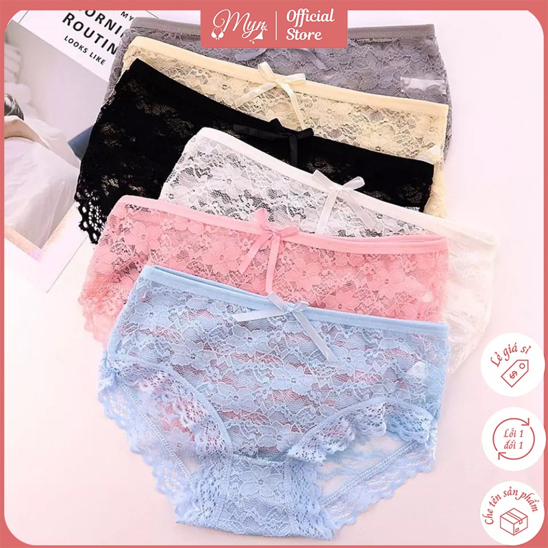 QUẦN LÓT REN ĐÍNH NƠ DỄ THƯƠNG (QL3)