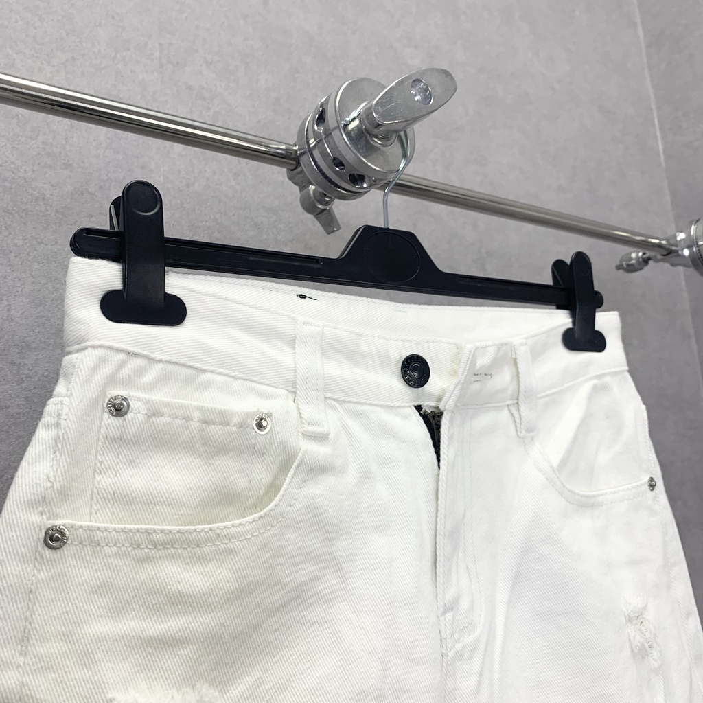 Quần Bò Ngố Nam Rách Phối Khoá Viền Phong Cách Hàn QS02P