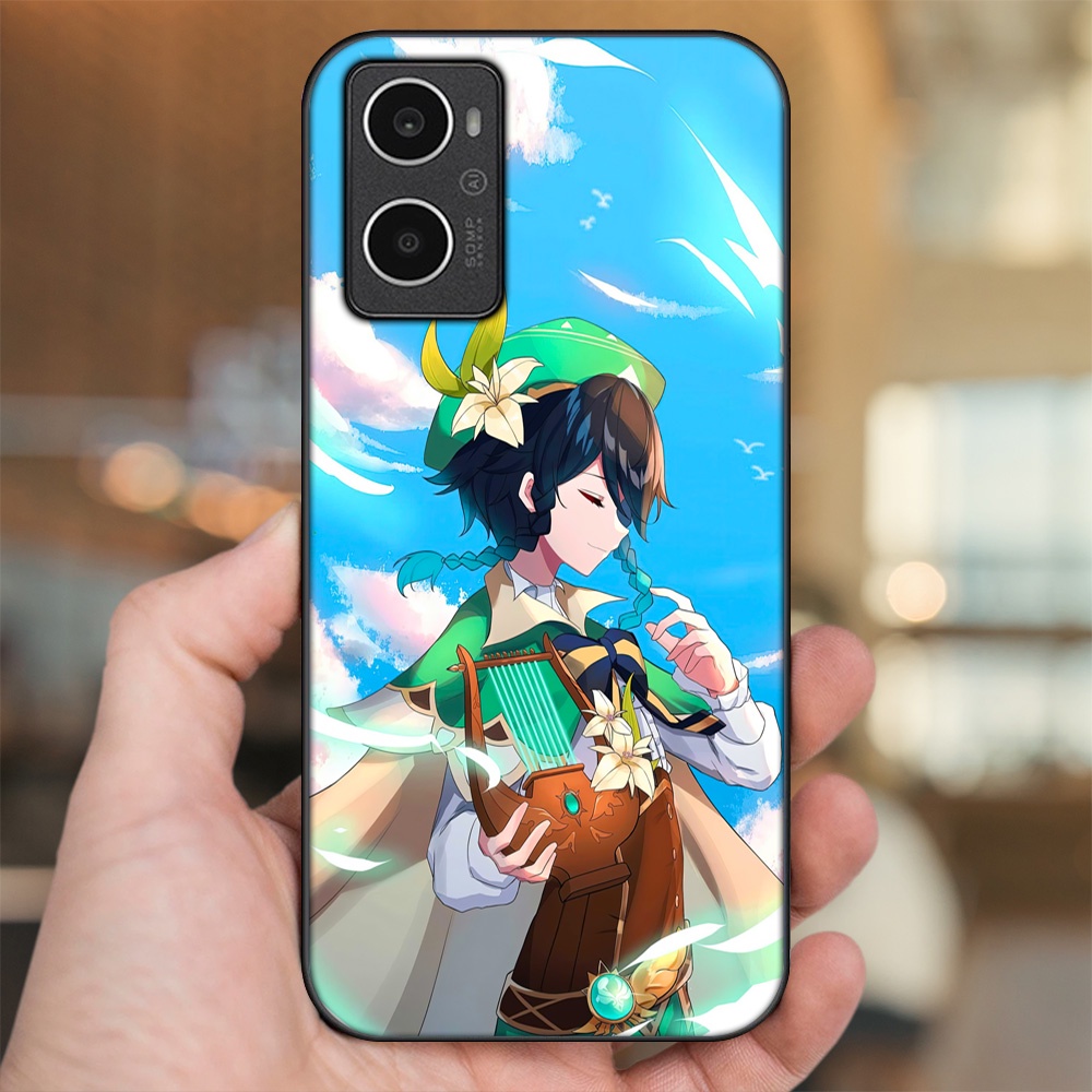 Ốp lưng Oppo A96 4G viền đen in hình Venti Genshin Impact