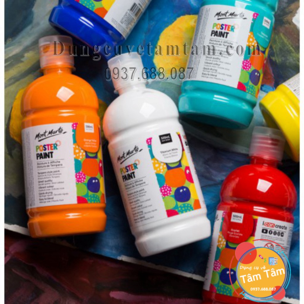 [ TÂM TÂM ]-Màu Poster Paint Mont Marte 500ml (chai lẻ) Link 1/2