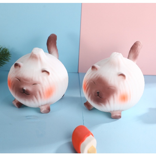 mèo bánh bao xíu mại bóp DCB55 bóng lười thú bóp thủ công handmade squishy toy