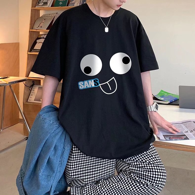 Áo Thun Tay Ngắn Dáng Rộng In Họa Tiết Hoạt Hình Vui Nhộn Chất Lượng Cao Thời Trang Cho Nam Và Nữ M-8XL
