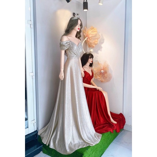 MS1284V ĐẦM MAXI NHŨ RỚT VAI full size S/M/L/XL