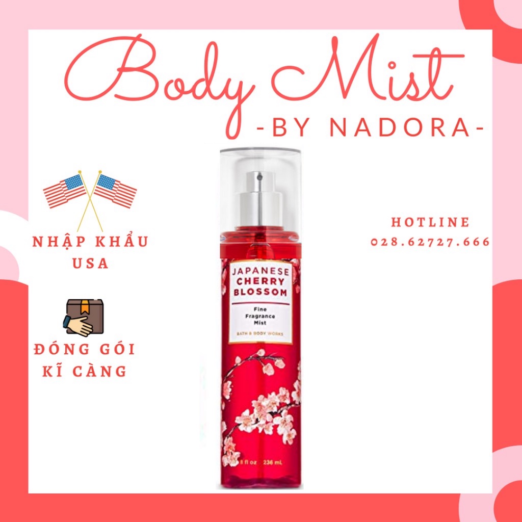 Xịt Thơm Toàn Thân Bath And Body Works Japanese Cherry Blossom Body Mist (236ml)