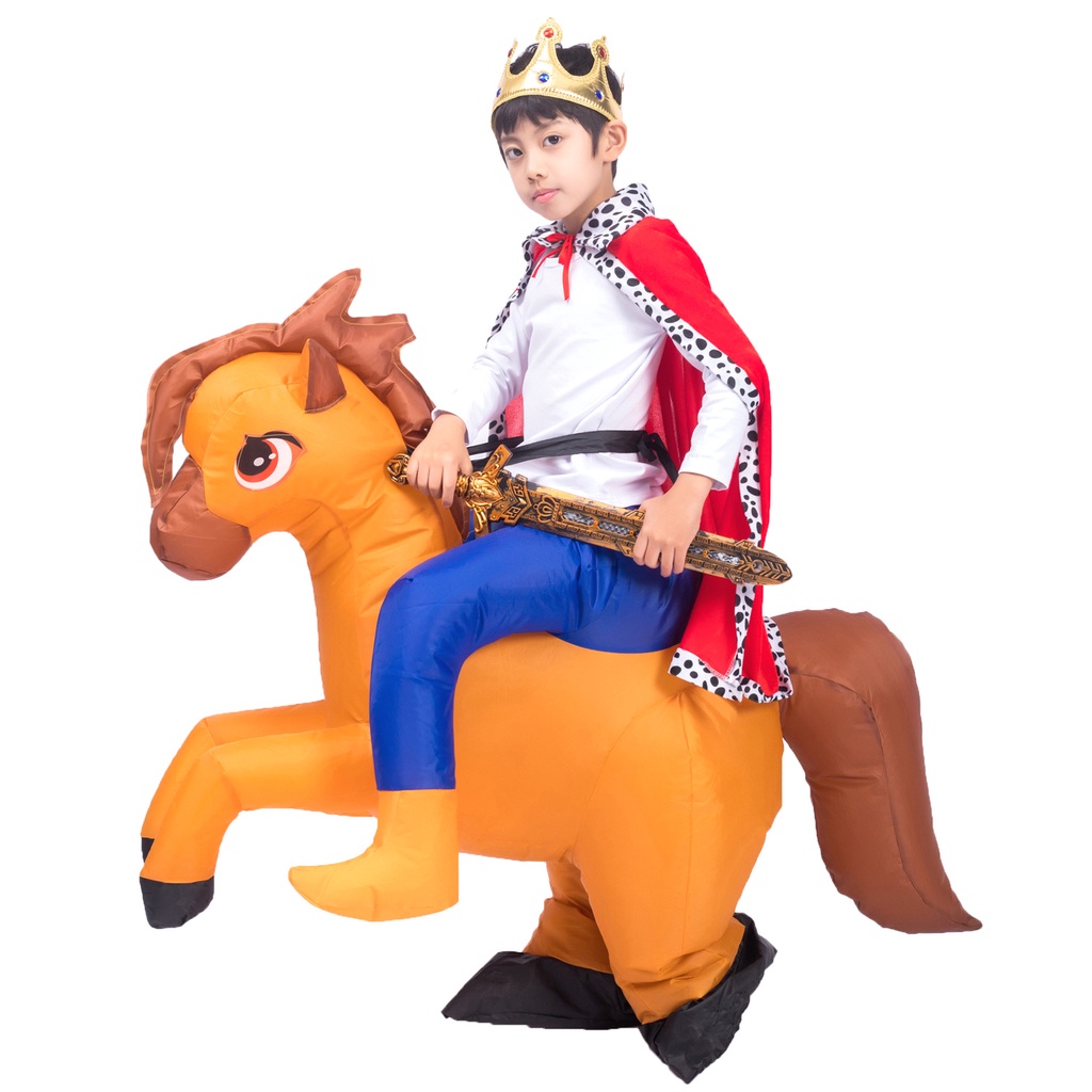 Trang Phục Bơm Hơi Hóa Trang Hoàng Tử Cưỡi Ngựa Vui Nhộn Cho Bé Trai Dịp Halloween