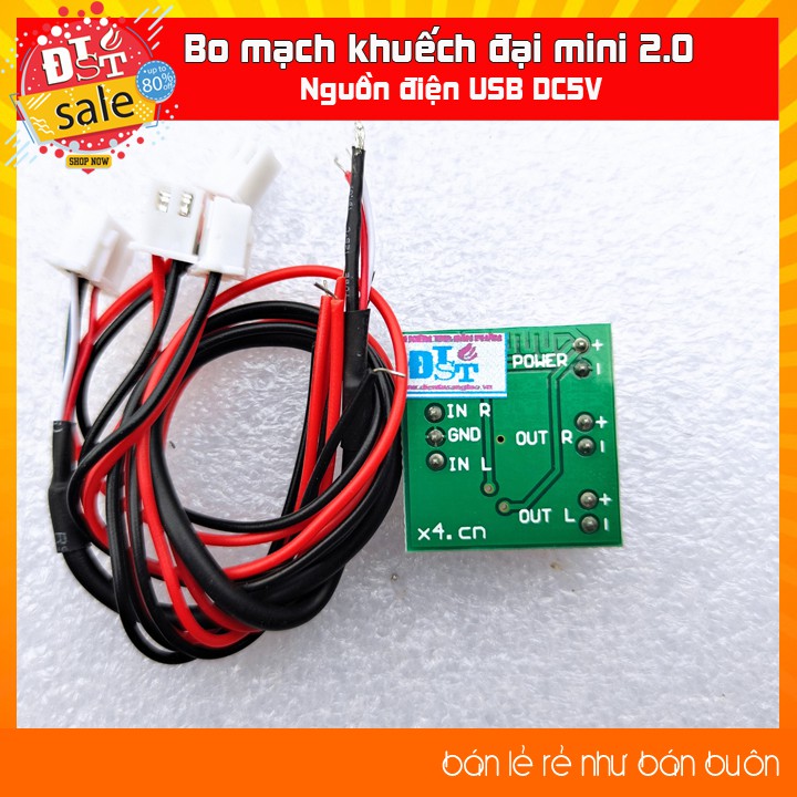 Bo mạch khuếch đại công suất kỹ thuật số mini 2.0 kênh đôi 2 * 3W  Nguồn điện USB 5VDC