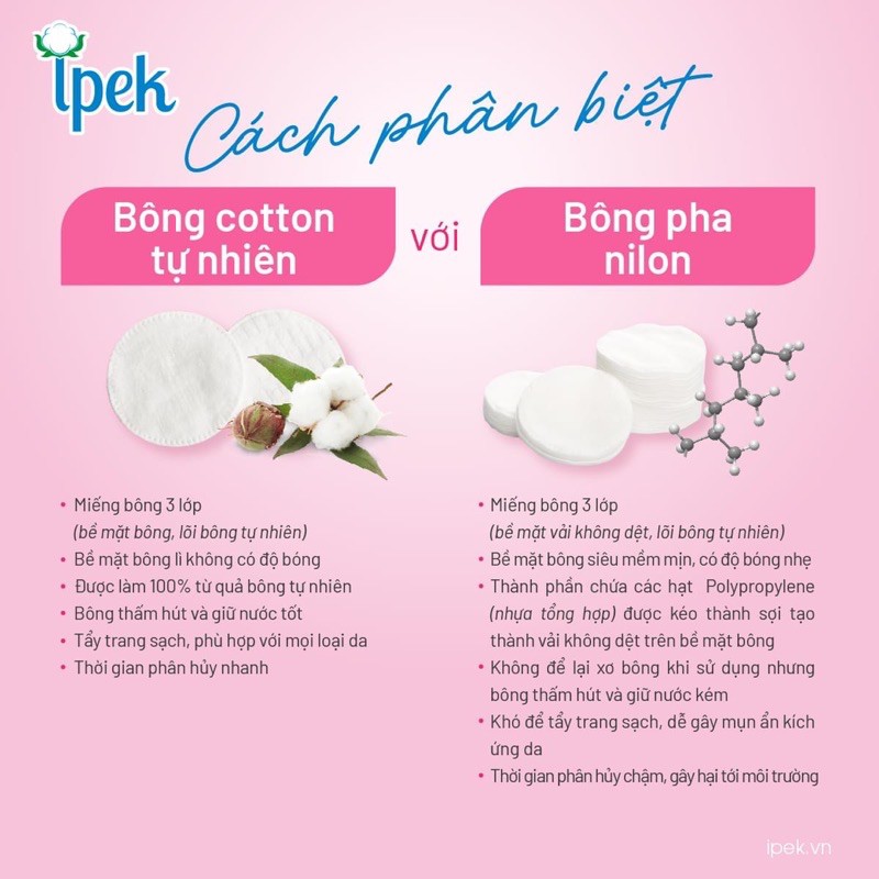 Bông tẩy trang ipek 100% cotton tự nhiên | BigBuy360 - bigbuy360.vn
