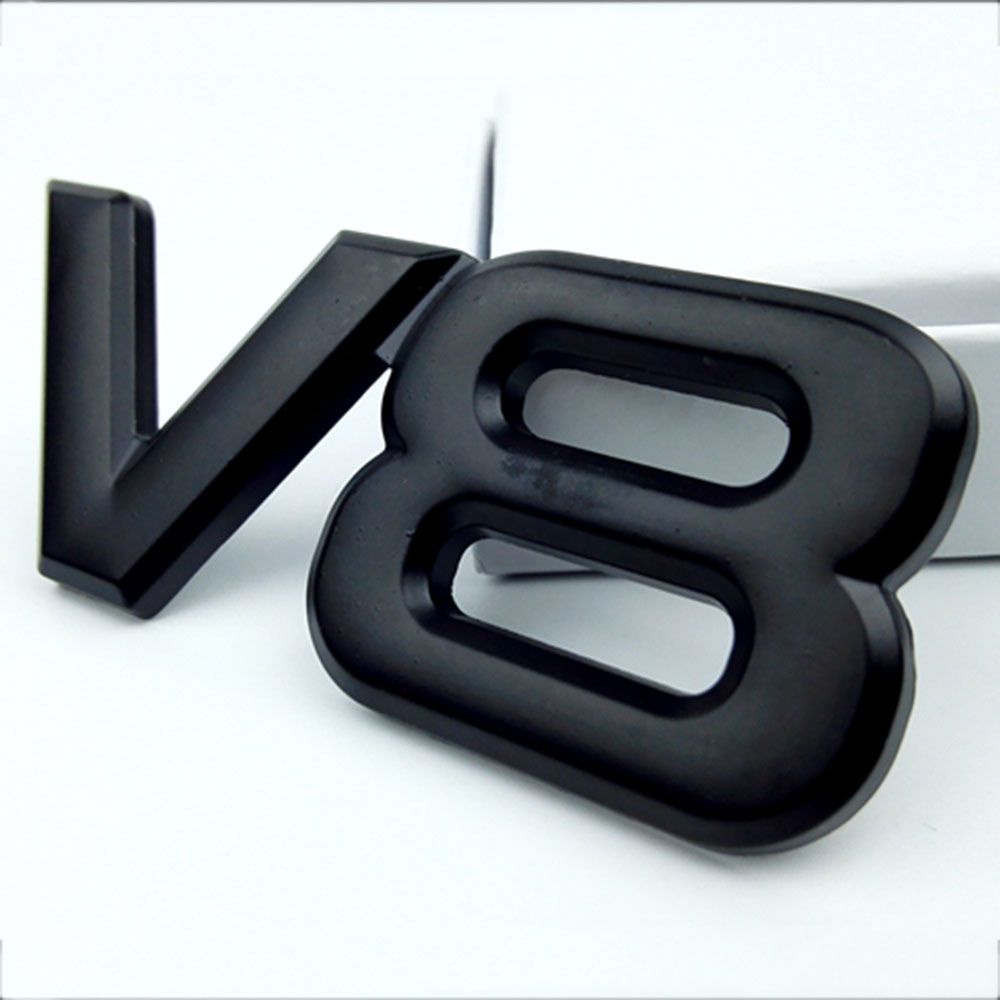 Miếng dán trang trí xe hơi hình logo 3D V8 bằng hợp kim chất lượng cao