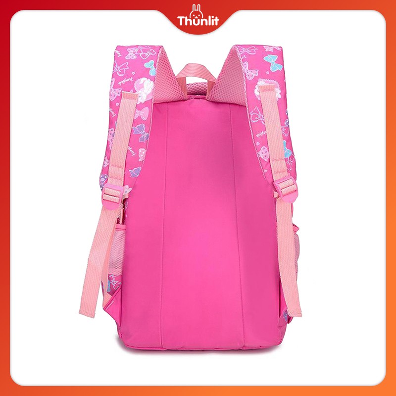 Bộ 3 món cặp đi học Thunlit cho các cô gái tuổi teen màu đen tím xanh dương đỏ hoa hồng chống thấm nước cỡ lớn